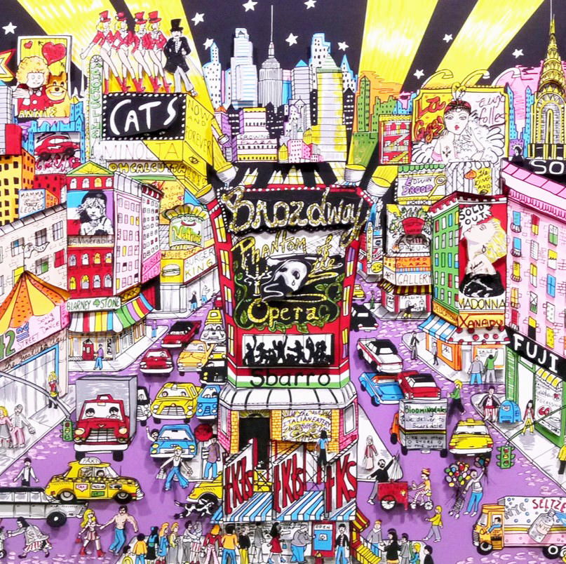 『チャールズ・ファジーノ　Charles Fazzino』Night-on-Broadway