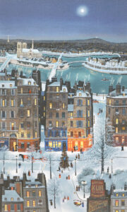 ドラクロワ　夜のパリのクリスマス Noel de neige sur Paris 　Christmas Snow over Paris