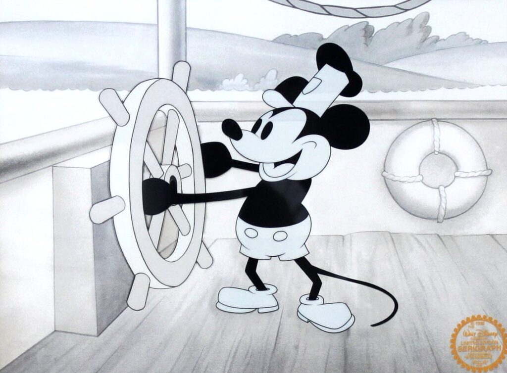 ディズニー セル画「ミッキーマウス:蒸気船ウィリー」