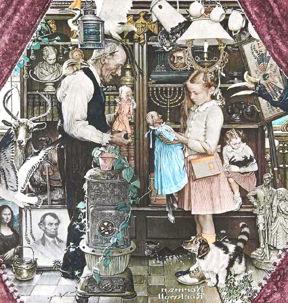 ノーマン・ロックウェル《店主と女の子》