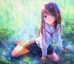 森に佇む少女